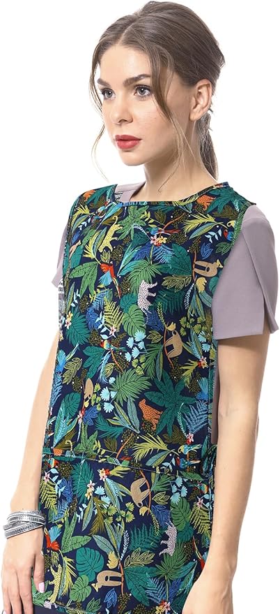 Women Cobbler Apron with 2 Pockets, Vintage Floral Aprons for Women Chef Apron for Baking, Cooking, Gardening