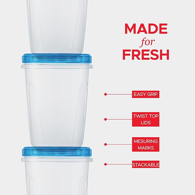 Tafura 10 Pack 32 Oz Freezer Storage Containers Leak-Proof - BPA Free Soup Containers with Lids - Reusable Freezer Containers for Food with Twist Top Lids - Ideal for Meal Prep, Leftovers & Pantry