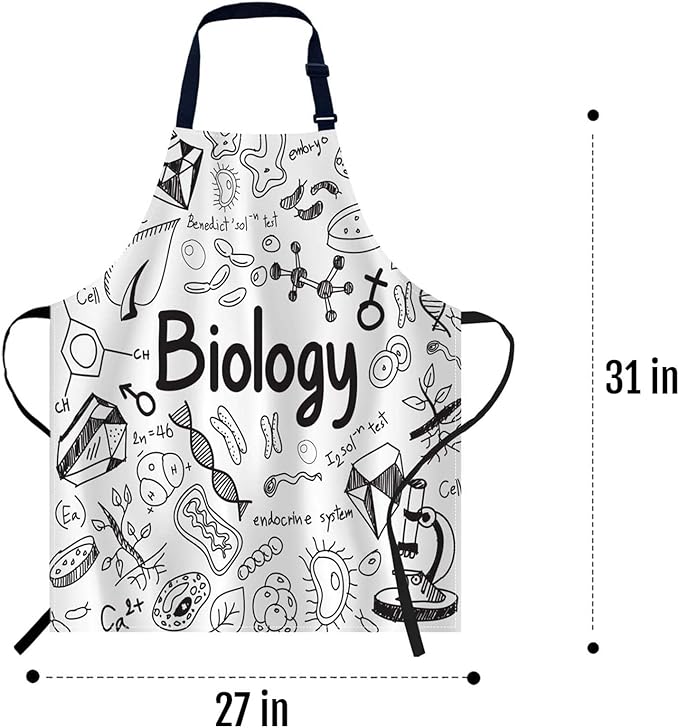 oFloral Biology science theory Apron Unisex Adjustable Bib Apron Cooking Kitchen Chef Women Men Aprons for Home Kitchen, Restaurant,Coffee House,Shop,Garden