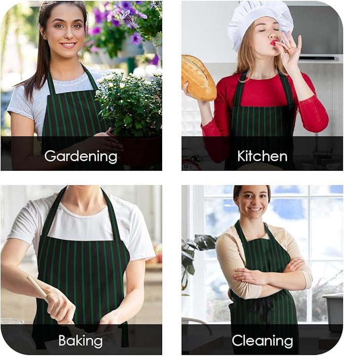 Avalon Kitchen Aprons for Men - 100% Polyester Chef Apron Women with Extra Long Ties - Cooking Aprons for Women & Mens Apron