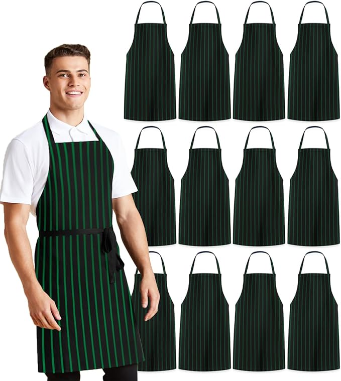 Avalon Kitchen Aprons for Men - 100% Polyester Chef Apron Women with Extra Long Ties - Cooking Aprons for Women & Mens Apron
