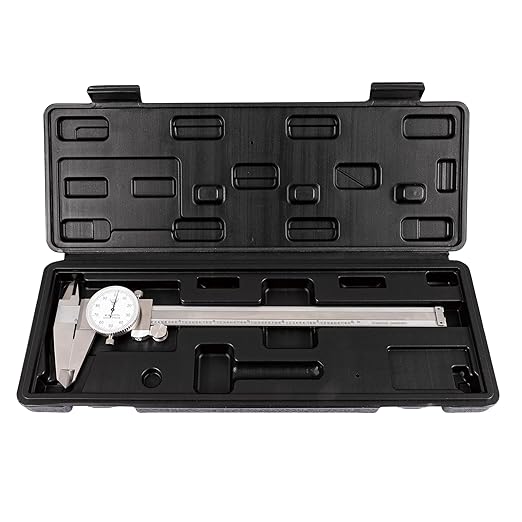 PEC Dial Caliper 0-8 Inch, Stainless Steel Precision Measuring Tool with Shock-Proof Dial, High Accuracy ±0.001"