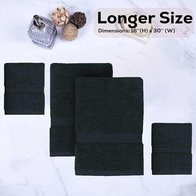 GOLD TEXTILES Premium Hand Towels for Bathroom -100% Ring Spun Cotton (Grey,4 Pack, 16x30 Inches) Luxury Soft Absorbent & Quick Dry, Bathroom Hand Towel Perfect for Hotel, Salon, Gym & Spa