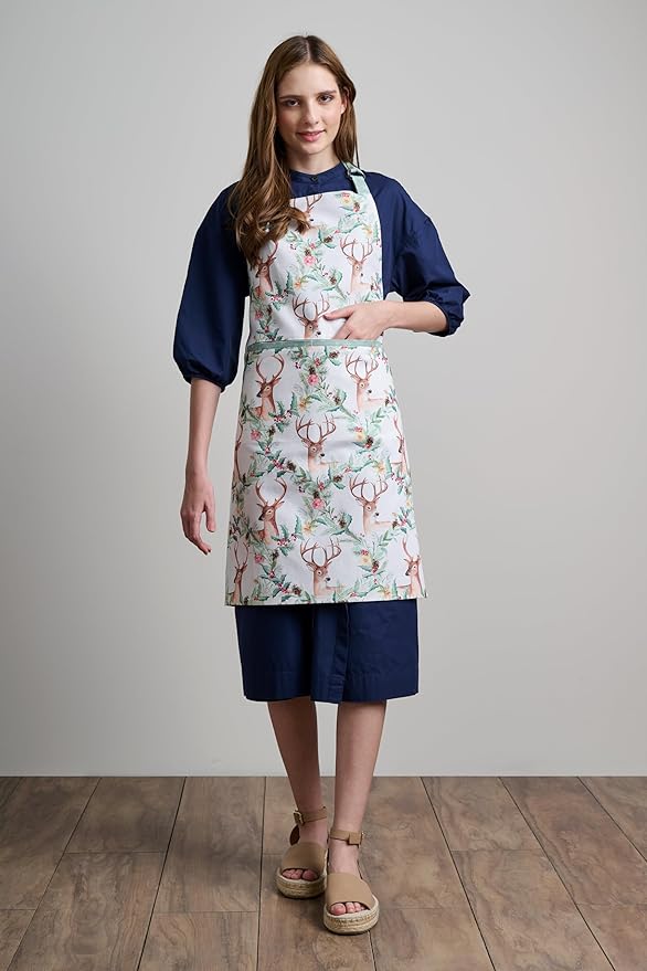 Maison d' Hermine 100% Cotton Apron for women with Pocket Kitchen Chef Apron for Men Cooking Mothers Day Gifts