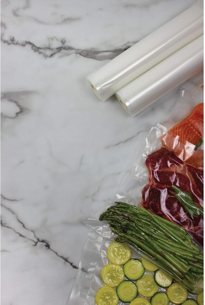 NESCO VS-04R Two 11" x 20' Vacuum Sealer Rolls for Custom-sized Vacuum Sealer Bags Compatible with Nesco vacuum sealers and other brands