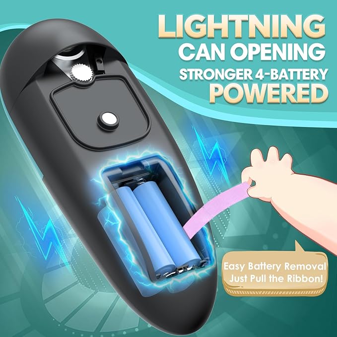 Electric Can Opener - Fits All Can Sizes One Touch Automatic Can Opener, Electric Can Opener for Kitchen Food Safe Smooth Edge, Kitchen Gadgets Battery Operated Can Opener for Seniors, Arthritis&Chef