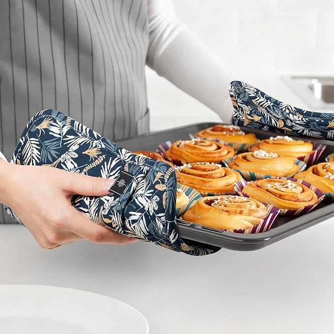 BONTHEE Pot Holders for Kitchen Heat Resistant Hot Pads for Countertops Oven Pot Holders Cotton Potholders for Kitchen Cooking Baking - 2PCS