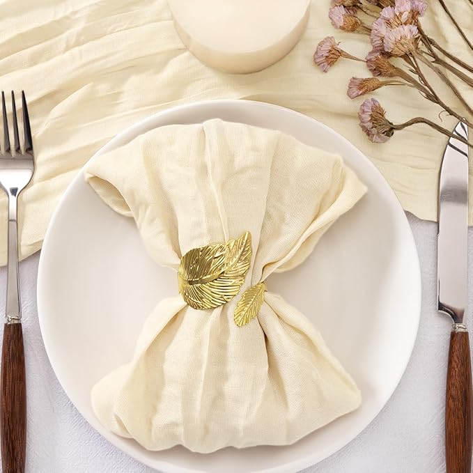 20 Pack Beige Cheesecloth Napkins Cloth Washable Spring Summer Cloth Napkins Set of 20 Bulk 21x21 Inches for Wedding Baby Bridal Shower Birthday Dinner Party Home Table Decor