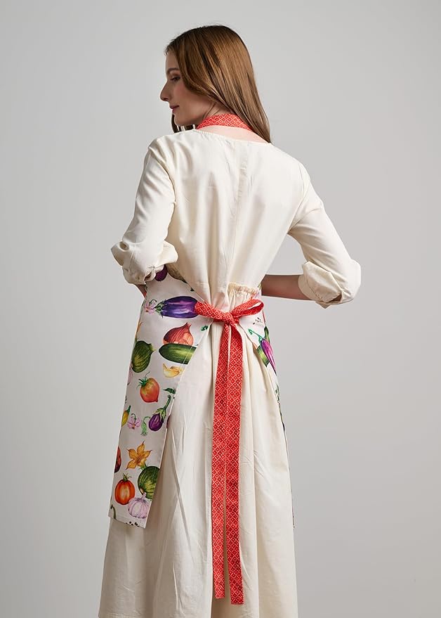 Maison d' Hermine 100% Cotton Apron for women with Pocket Kitchen Chef Apron for Men Cooking Mothers Day Gifts