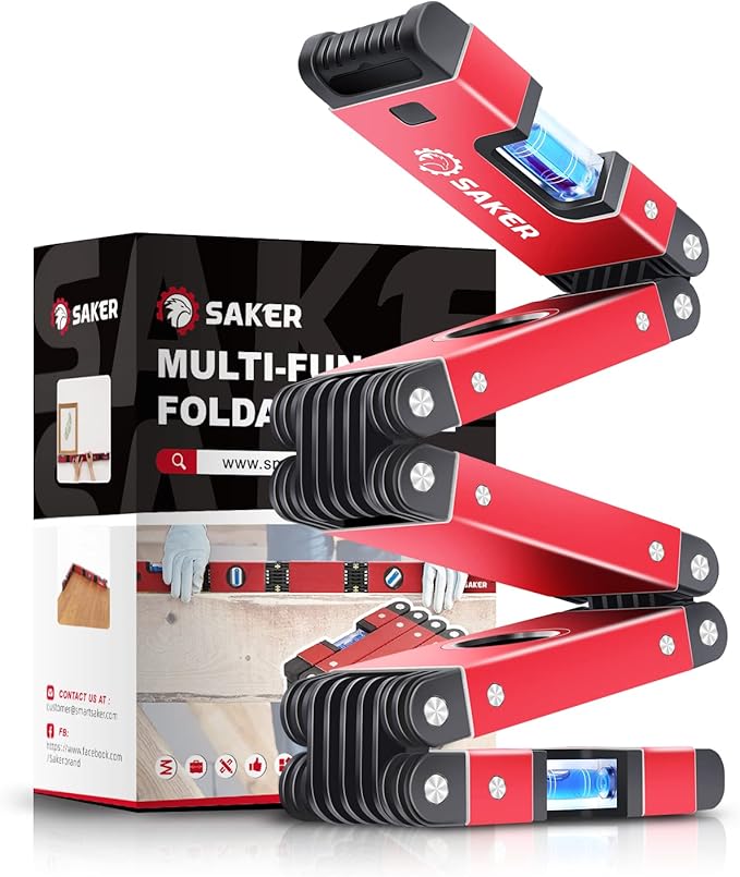 Saker Multi-function Foldable Level, 28-Inch Level Tool,Father Day Gift for Him Her,Multi-Angle Measurement Woodworking Tool,Precise Leveling In Any Position,Folding Level Tool To Save Your Time