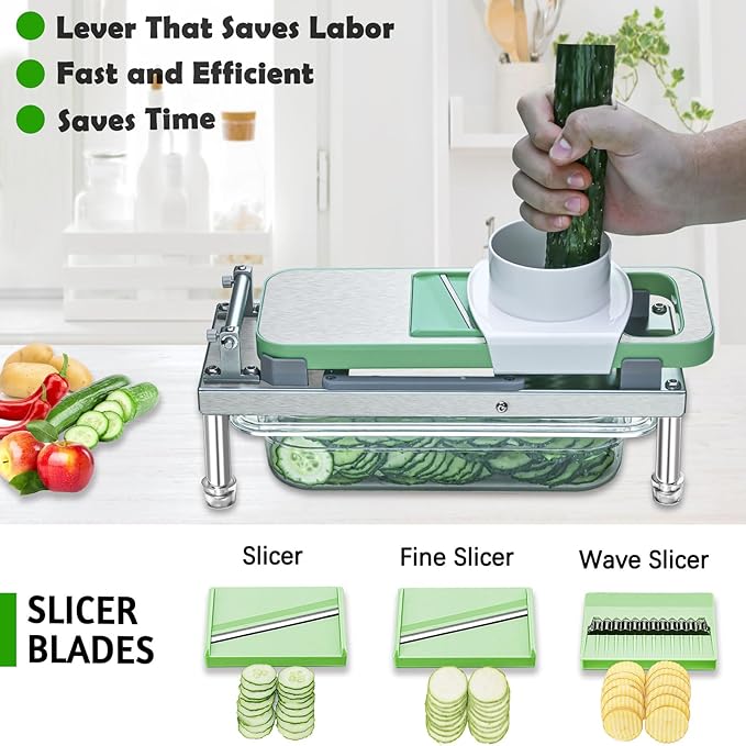 Vegetable Chopper, Veggie Chopper With 10 Blades, Onion Cutter with Container, Pro All-in-1 Food Dicer (10 Blades)