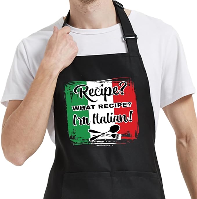 Chef Aprons for Men Women with Pockets, Kitchen Apron for Cooking Grilling Gifts for Dad Mom Birthday Christmas