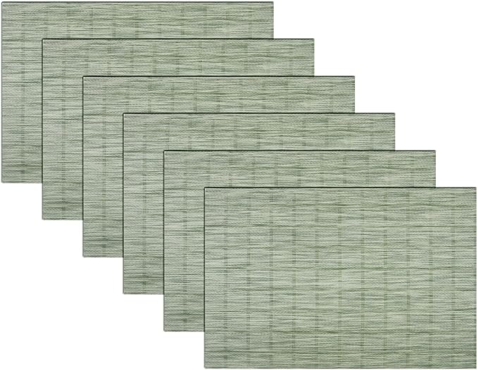 PIGCHCY Countryside Placemats Set of 6 Woven Heat Resistant Placemats Washable Easy to Clean Table Mats for Dining Room and Decor (Pear Green)