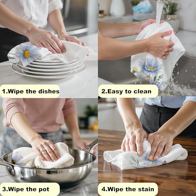 2 Pcs Bible Verse Kitchen Towels, Absorbent Soft Microfiber Towel for Bathroom Kitchen, Friendship Tea Towels, Dish Cloths for Washing Dishes, Christmas Christian Gifts for Women Friend 4