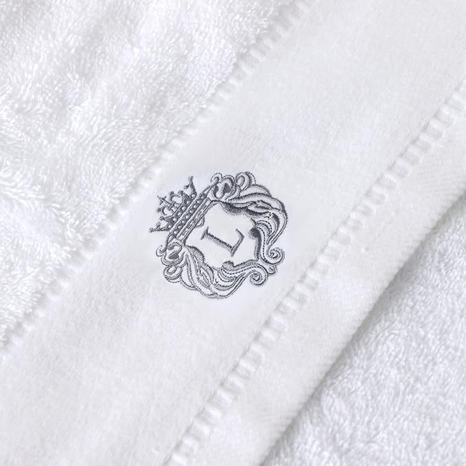 Luxury Bathroom Super Soft and Highly Absorbent Premium 100% Cotton Bath Towel Set for Gifts (White-L)