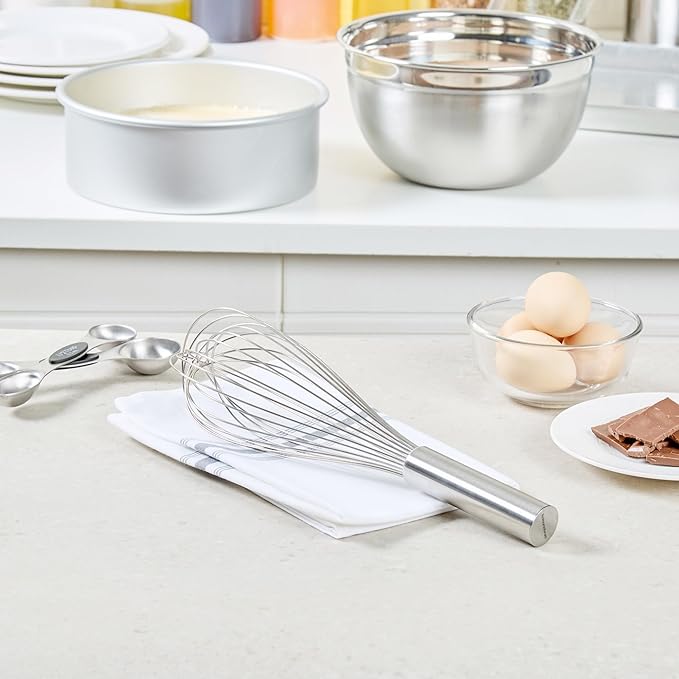 Met Lux 12 x 2.5 x 2.5 Inch Baking Whisk With Ergonomic Handle - Dishwashable Stainless Steel Whisk For Whipping Or Cooking