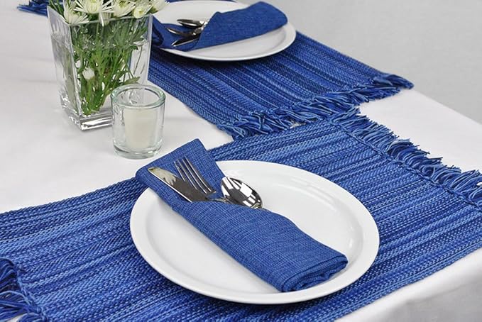 DII Variegated Tabletop Collection, Napkin Set, 20x20, Nautical Blue, 6 Piece