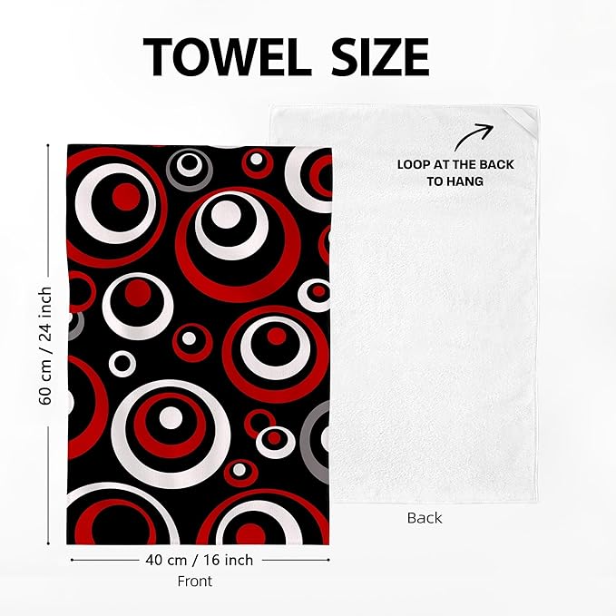 Red Black Grey White Kitchen Dish Towels Set of 4, Soft Absorbent Modern Abstract Decorative Tea Towels for Kitchen, Hand Drying Baking Cooking Cloth 16x24 Inch