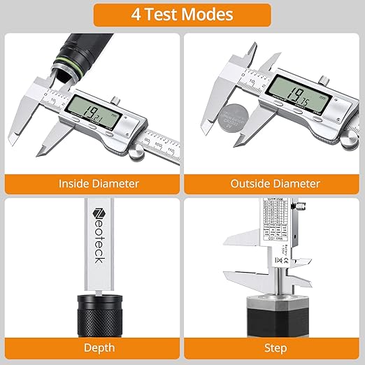 Neoteck 6 inch Digital Caliper and Feeler Gauge Set Stainless Steel LCD Display Digital Caliper Measuring Tool with Fraction/Inch/MM Conversion Used for Inside,Outside Diameter,Depth,Step Measurement