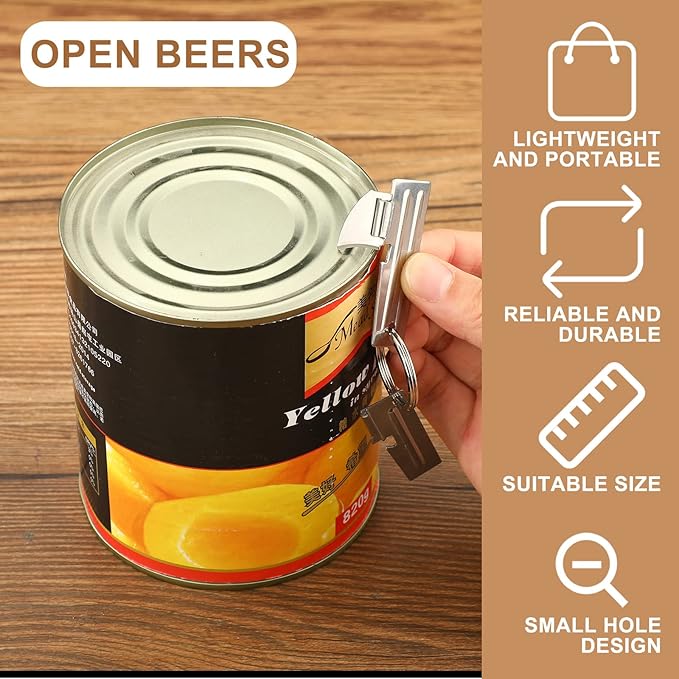 P-38 and P-51 Military Style Can Openers with Key Rings Stainless Steel Camping Can Opener Portable for Kitchen Travel Camping Survival(24 Set)