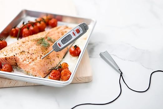 Taylor 9847 Waterproof Digital Instant Read Meat Food Grill BBQ Kitchen Cooking Thermometer, Comes with Sleeve Extender and Lanyard