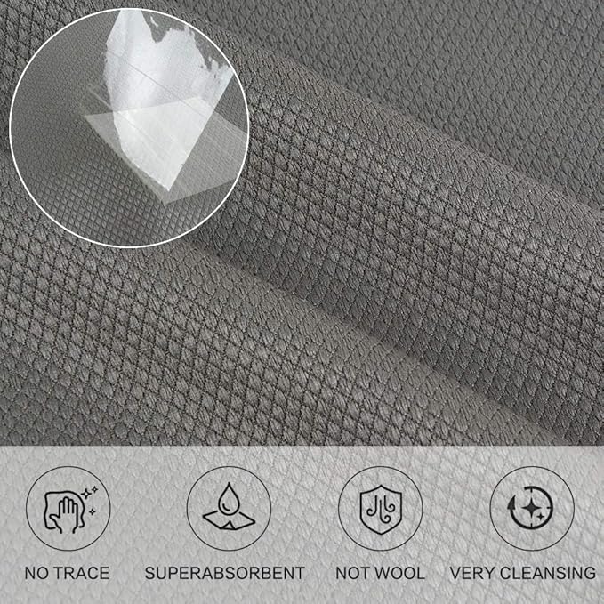 SINLAND Microfiber Glass Cleaning Cloths Wipes for Window, Car Windows, Mirrors, Eye Glass, Lens and Stainless Steel, Lint Free, Streak Free, 6-Pack, 16x16 Inch, Grey