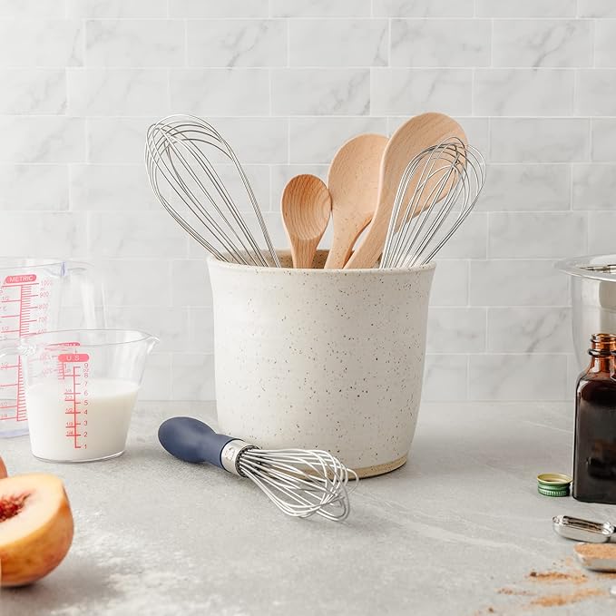 Chef Pomodoro 3-Piece Kitchen Whisk Set, Stainless Steel Whisks for Cooking, Wisk Kitchen Tool, Thick Wire Whisk Set, Wisking Tool for Cooking, Blending, Whisking, Beating and Stirring
