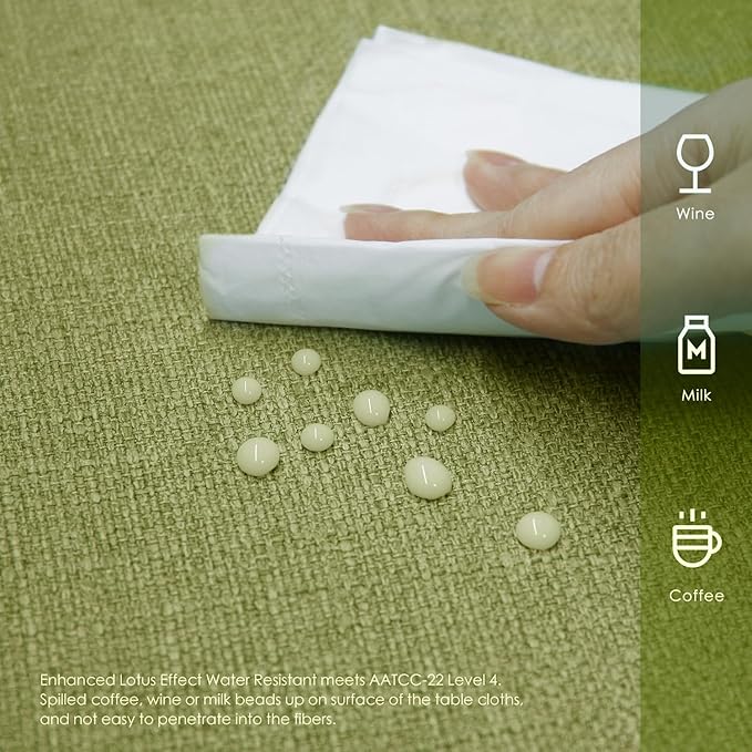 BALCONY & FALCON Rectangle Tablecloth Washable Wrinkle Resistant and Water Proof Table Cloth Decorative Linen Fabric Tablecloths for Dining Parties Kitchen Wedding and Outdoor (Avocado Green, 57x118)