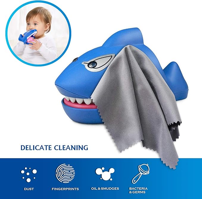 AAwipes Eyeglasses Cleaning Cloth Microfiber Cleaning Cloths 30 Pack for Cleaning Glasses, Lenses, Phones, Screens, Camera,Silverware, Any Other Delicate Surfaces (6"x7", 10 White + 20 Dark Grey)