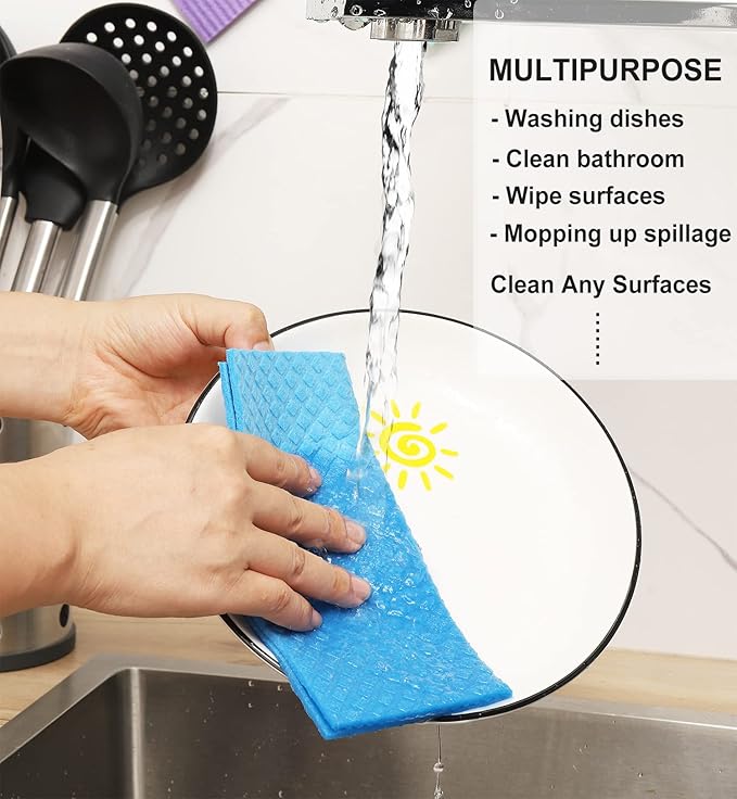 10 Packs Swedish Dishcloths for Kitchen, Reusable Paper Towels Compostable Swedish Dish Clothes for Kitchen and Household Use