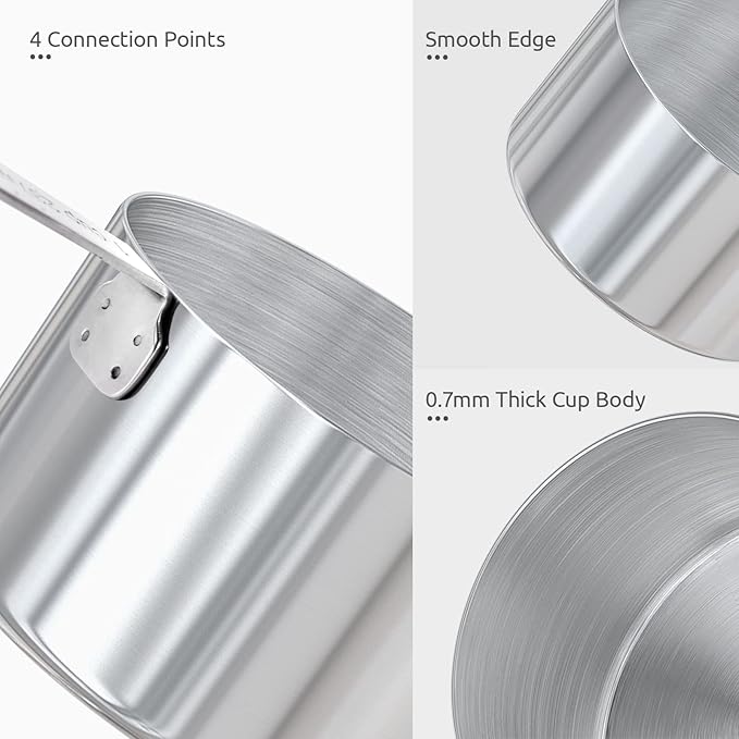 U-Taste Measuring Cups and Spoons: Food Grade 18/8 Stainless Steel Metal Measure Cups and Spoons Set of 10, Upgraded Thickness Handle (Midnight Blue)