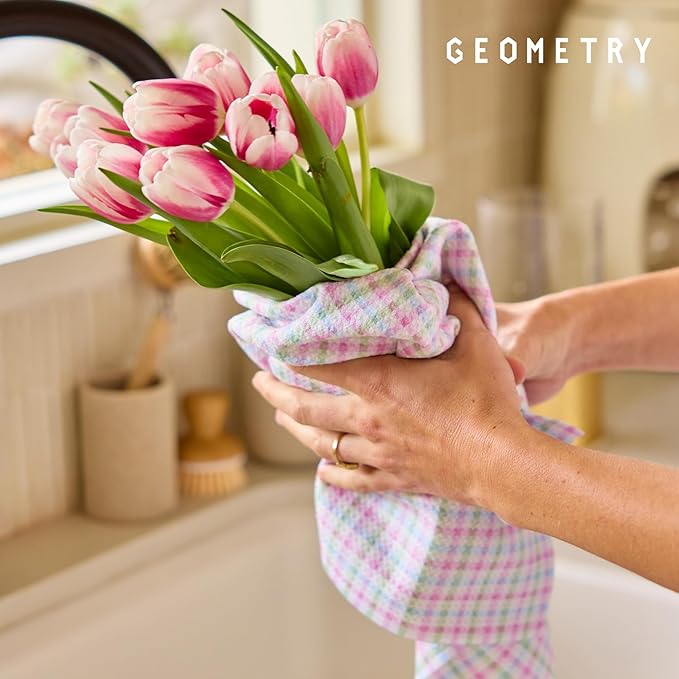 GEOMETRY Easter Kitchen Tea Towel - Quick Dry Microfiber Cloth Dish Towels for Kitchen Drying - Premium Quick Dry Towel (Bunny Bloom, 1-Pack)