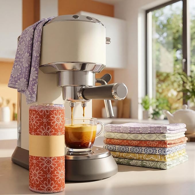 Redbaker 30 Pcs Reusable Paper Towels Rolls Towels Bulk Kitchen Washable Paperless Cloth Cotton Hand Napkins with Cardboard Reusable Napkins for Kitchen Bathroom (Bohemian)