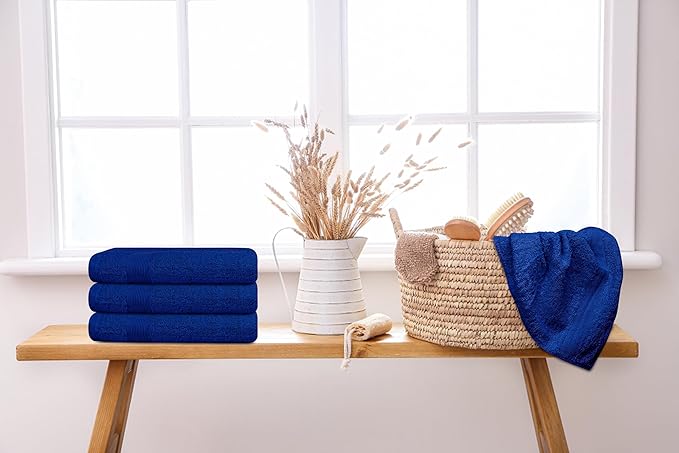 Premium Hand Towels Pack of 6 (16" x 30”) 100% Combed Ring Spun Cotton | Highly Absorbent Hand Towels Set | Ultra Soft for Home, Gym & Spa (Royal Blue)
