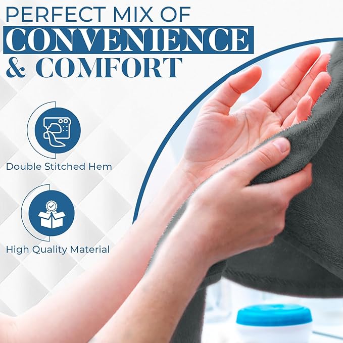 DAN RIVER 6-Pack Premium Hand Towels (16x28 Inches) - 100% Cotton, Ultra Soft, Lightweight, Highly Absorbent Towels for Bathroom, Spa, Gym, Salon, Hotel, and Travel – Gray