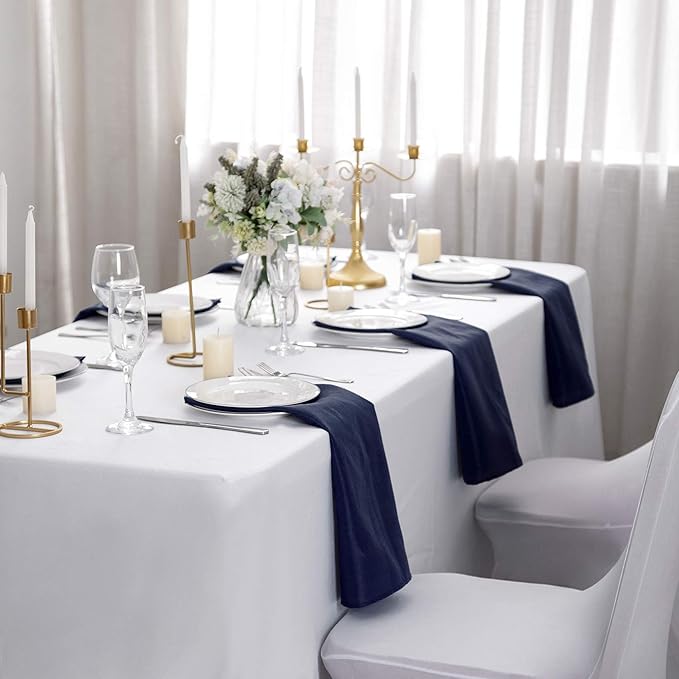 Bailarina Cloth Napkins Set of 120,17x17 inches Dinner Napkins Cloth Washable,Polyester Square Table Cloth Napkin Bulk with Hemmed Edges Ideal for Banquets, Parties and Weddings-Navy Blue