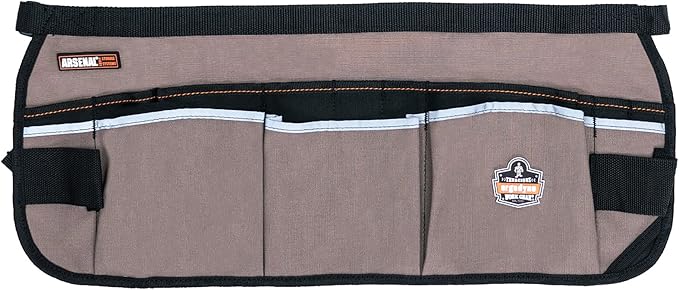 Ergodyne Arsenal 5706 Canvas Waist Tool Apron with 13 Pockets, Gray