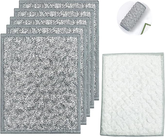 New thickened double-sided metal wire dishwashing cloth, suitable for both dry and wet use, scratch free dishwashing cloth, suitable for kitchen cleaning, cookware, tableware, sink (5 pieces)