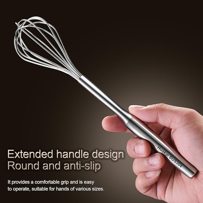 Stainless Steel Small Whisk for Cooking, 10-Inch Mini Whisk for Cheese, Coffee, Flour, Eggs