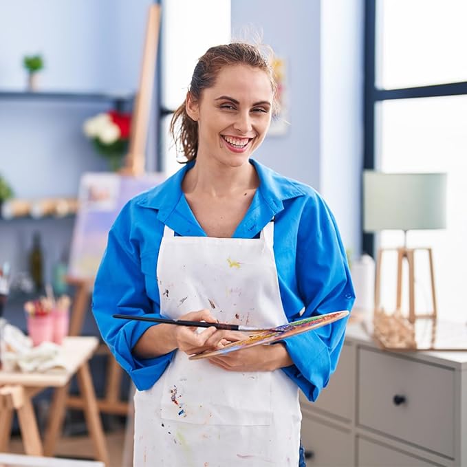 15 Pcs Adult Aprons Bulk with Pockets Adjustable Bib Chef Apron for Women Men Painting Cooking Crafting (S/L)