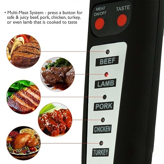 Jerlifkyer Digital Meat Thermometer Fork,Instant Read Temperature with LED Screen and Ready alarmfood Probe Gadget for Grilling, Barbecuing and Cooking