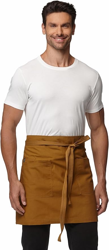 Unisex Waist Apron Half Bistro Apron Server Aprons with Pockets Waterproof 4251BY