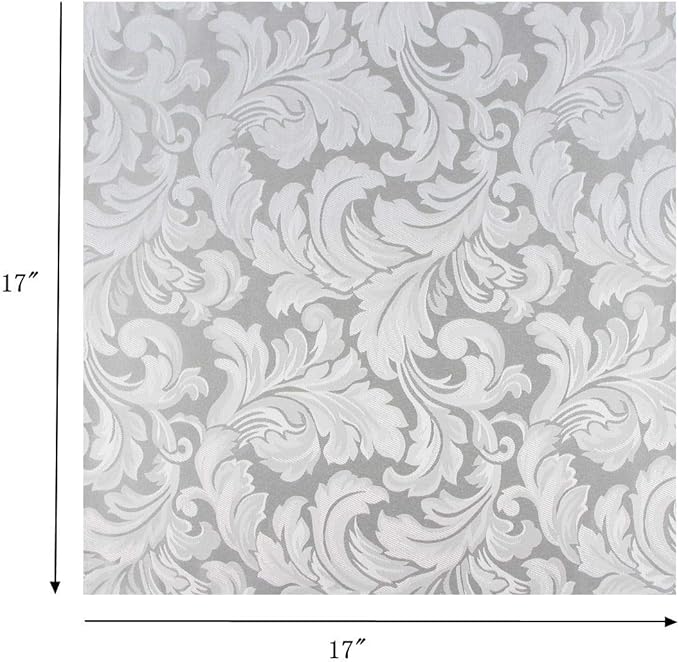 EHouseHome Damask Jacquard Cloth Napkins Waterproof Spillproof Polyester Fabric Napkins,Silver Grey,Set of 4, 17 x 17 Inch