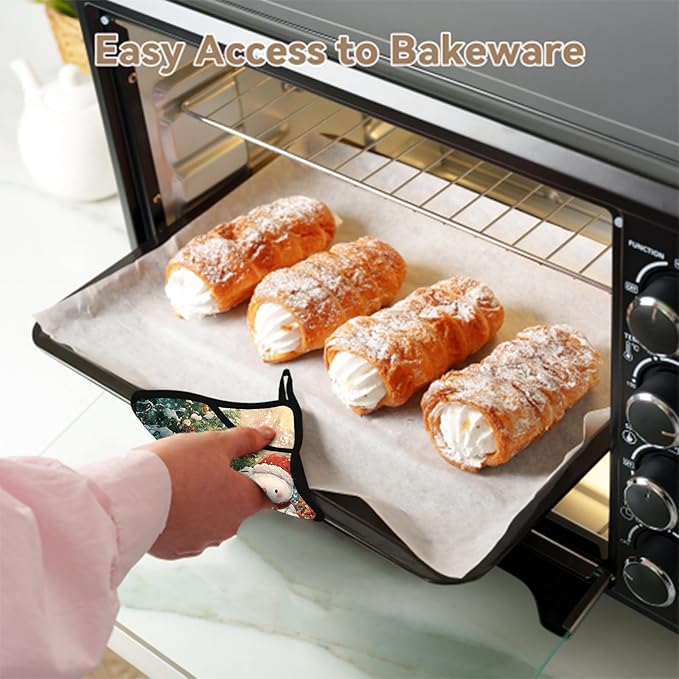 Cute Snowman Pot Holders Set of 2,Kitchen Heat Resistant Potholders for Microwave Cooking Baking Oven and BBQ Gifts for Women