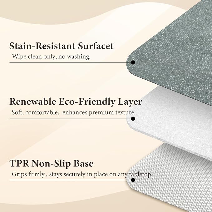 Vinyl Placemats Set of 6-12x17 Inch - Heat Resistant Washable Place Mats Waterproof Non-Slip Wipeable Table Mats for Dining Table Decor, Indoor/Outdoor Plastic Mat