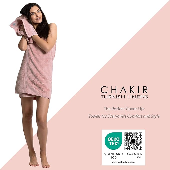 Chakir Turkish Linens, 100% Cotton Premium Quality Turkish Bath Sheets (35''x70'' Large Bath Sheet Towels - Pink)