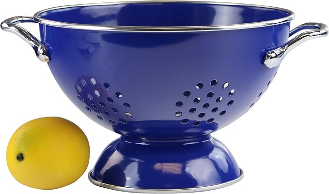 Calypso Basics by Reston Lloyd Powder Coated Enameled Colander, 1.5 Quart, Indigo,8705