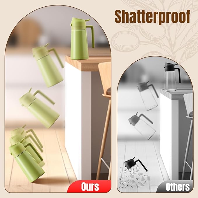 PARACITY 2 in 1 Oil Dipenser Bottle, Stainless Steel (Green-Green)