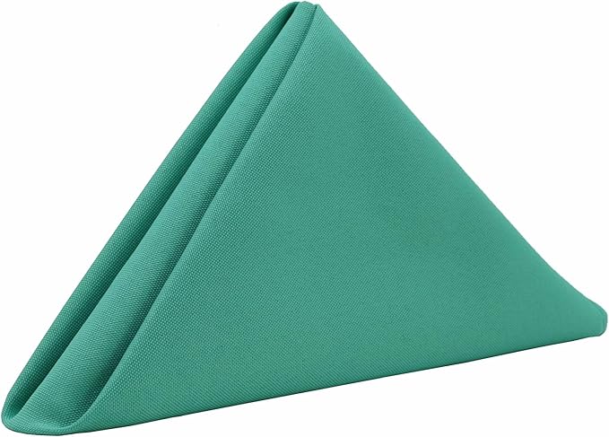 Your Chair Covers Cloth Polyester Napkins, 20 x 20 Inch, Washable Dinner Fabric Linen Napkins with Hemmed Edges for Restaurant, Wedding and Holiday Pack of 10 (Teal)