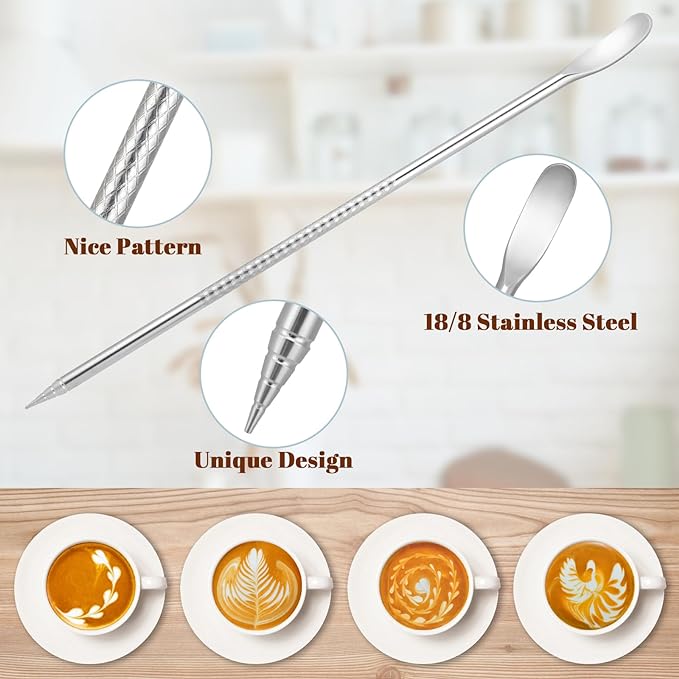 Amrules Milk Frothing Pitcher, 12 oz Milk Frother Cup with Clear Scale, 304 Stainless Steel Cappuccino Espresso Machine Accessories for Barista Coffee Bar with Latte Art Pen, Bright Black